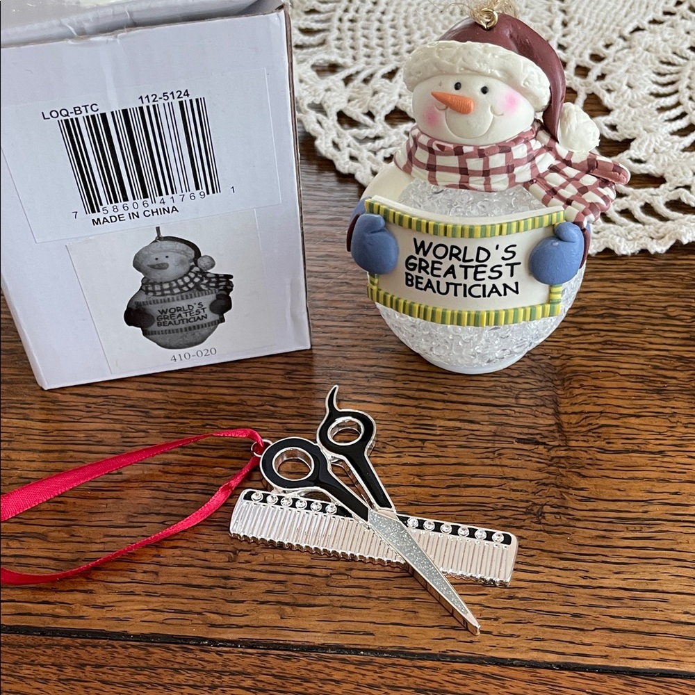 Charming Snowman Ornament with Red and White Accents